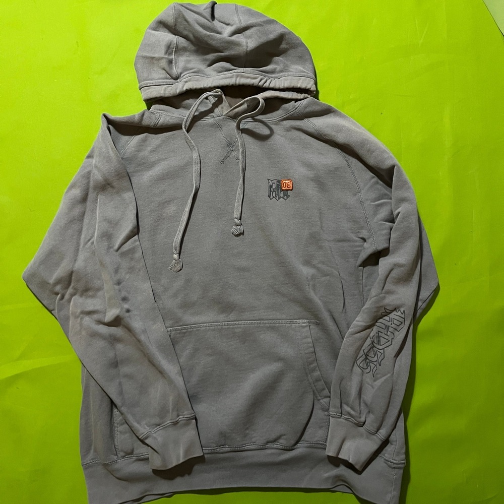 Y2K Mossimo Supply Co Mens Gray OG Graphic Hoodie Pullover Size Large